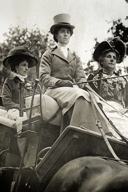 Sylvia on box with her mother - London 1908