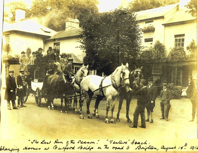 The caption states that this was taken during the last run of the season in August 1912 on the Brighton Road