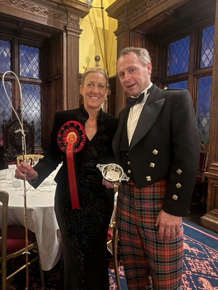 Mike with overall champion and presentation winner, Gilly Chippendale